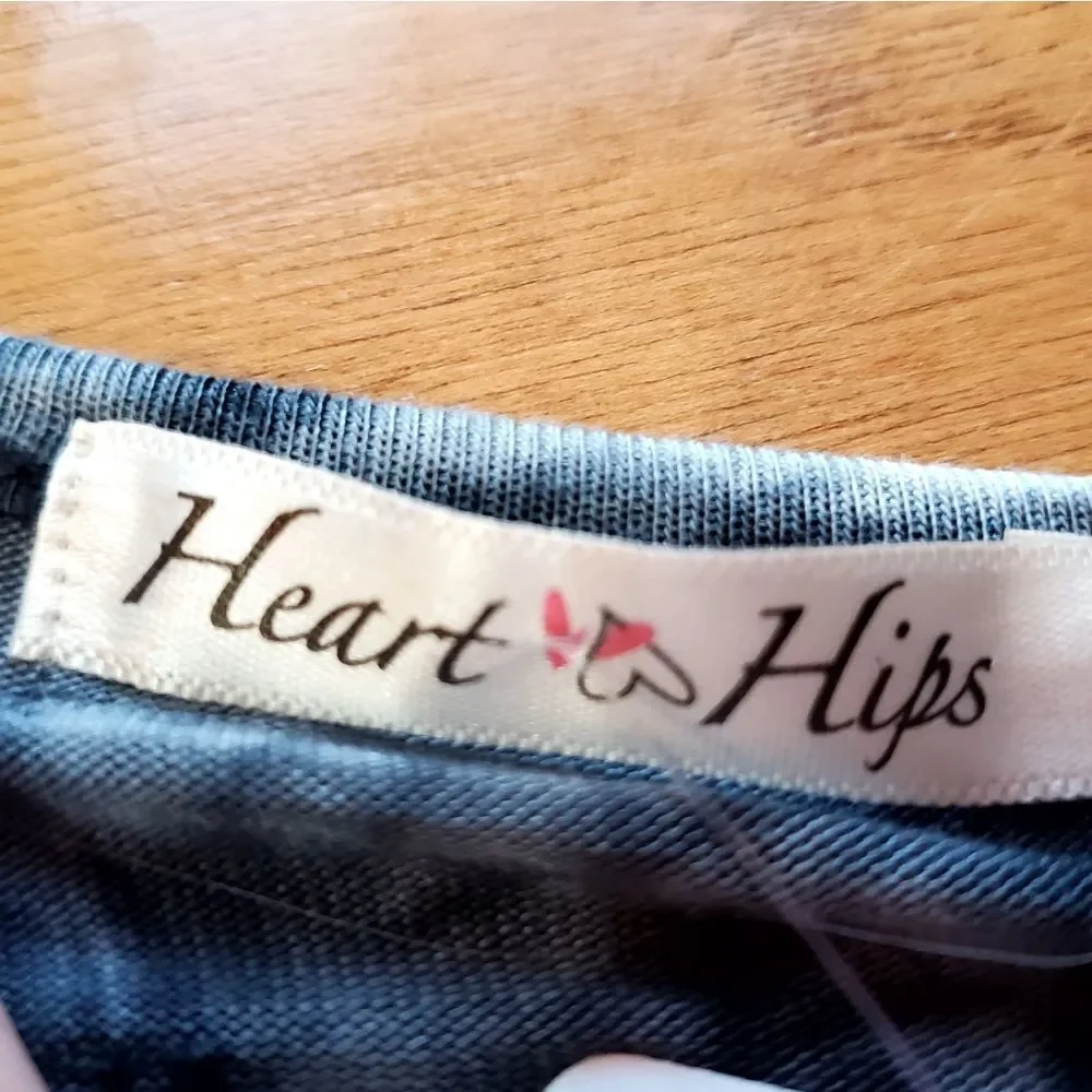 🔺️NWT Heart & Hips Black Tie Dye Cinched Crop Top Medium